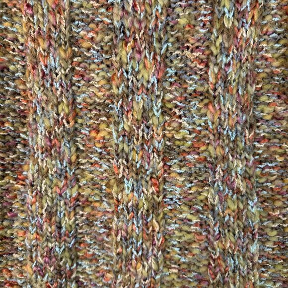 Multicolor Cardigan Cape Sweater Women Size M Leo & Nicole Chunky Wool Blend - Picture 7 of 14